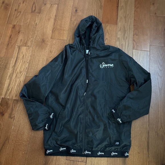 Men’s Sixth June Paris Poly Black Zip Windbreaker Jacket Sz XL - Picture 1 of 7